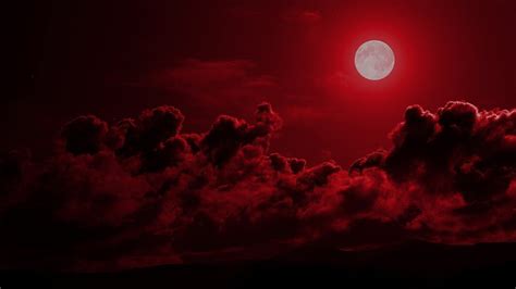 Moon Red Cloudy Sky HD Dark Aesthetic Wallpapers | HD Wallpapers | ID #45571