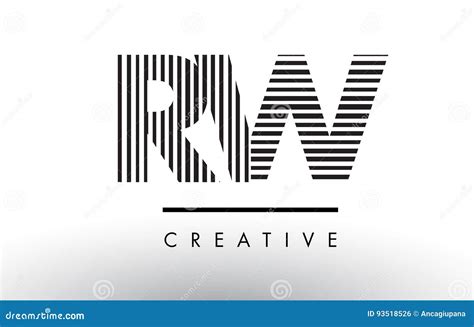 RW R W Black and White Lines Letter Logo Design. Stock Vector - Illustration of typography, sign ...