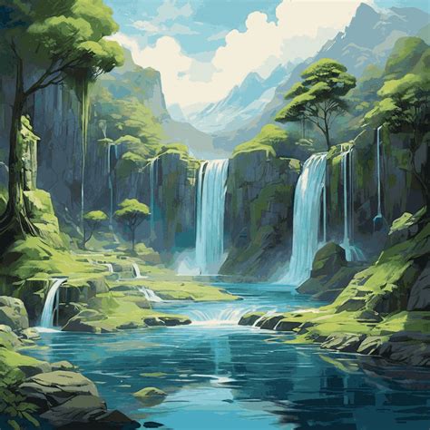 "Tranquil Waterfalls" Paint by Numbers Kit | Serene Landscape Art Kit for Relaxation | Davincified