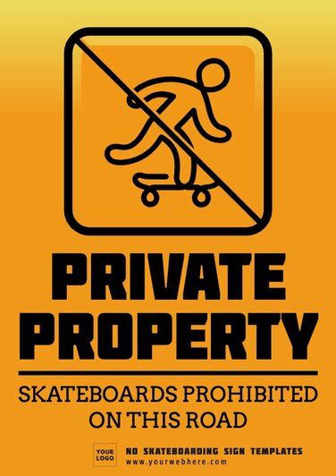 Free No Skateboarding Sign Templates