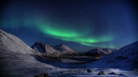 Tierra/Naturaleza Aurora Boreal Snow Night Aurora Fondo de Pantalla