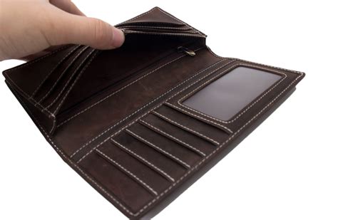 Handmade Genuine Leather Wallet Men Long Wallet Money Purse Card Holder 196-1 | MoshiLeatherBag ...