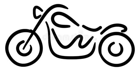 Motorcycle. Vector hand drawn doodle simple style illustration of a motorcycle - side view. High ...