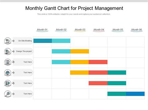 Diagramme de Gantt mensuel pour la gestion de projet | Graphiques de présentation | Présentation ...