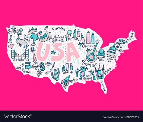 Usa Map Cartoon ~ Cartoon Map Of Usa High-res Vector Graphic | Bodemawasuma