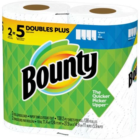 Bounty Select-A-Size Double Plus Rolls Paper Towels, 2 rolls - Pick ‘n Save