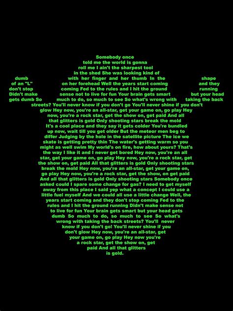 "Shrek - Lyrics to All-Star by Smash Mouth" Poster for Sale by Red-Ocelot86 | Redbubble