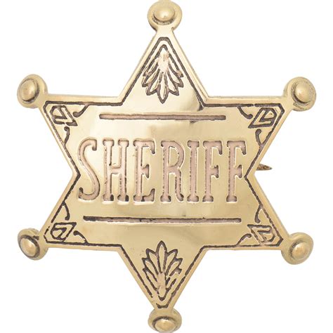 Brass Western Sheriff Badge - HW-701572BS - LARP Distribution