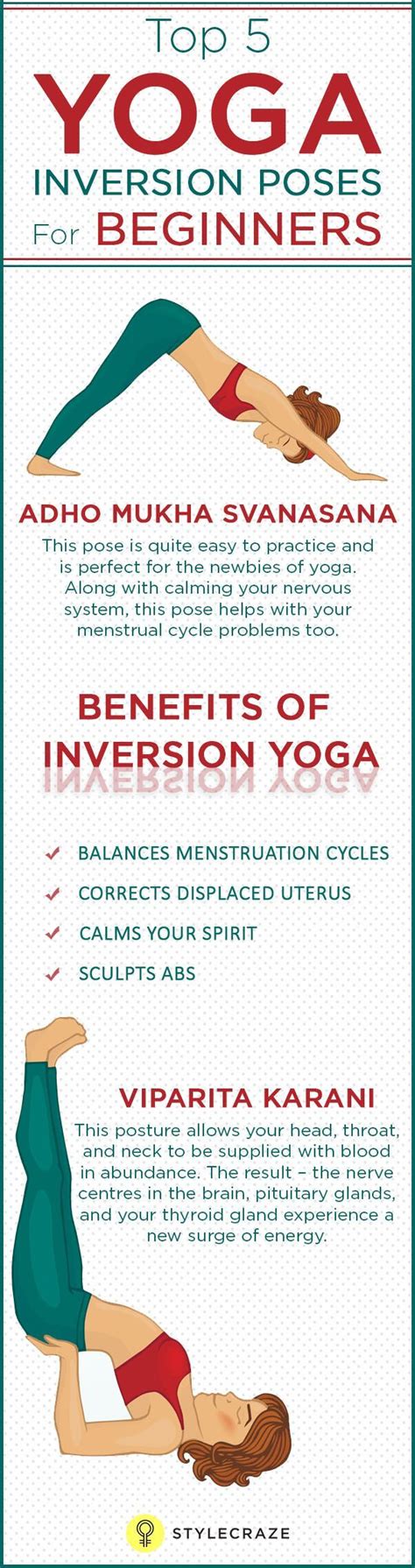 Top 5 Yoga Inversion Poses For Beginners | Yoga inversions, Yoga guide ...