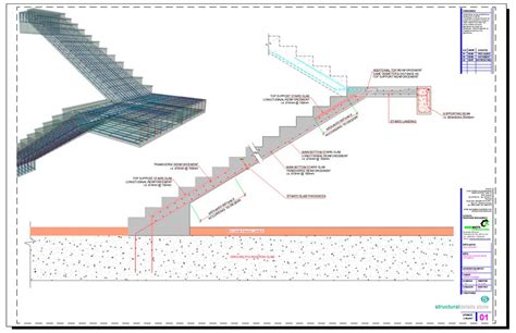 Reinforced Concrete Stairs Cross Section Reinforcement Detail