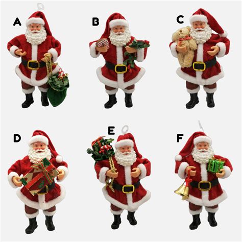 Assorted Plush Santa Claus Figurines Christmas Decorations