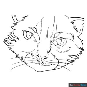 Cat Eyes Coloring Page | Easy Drawing Guides