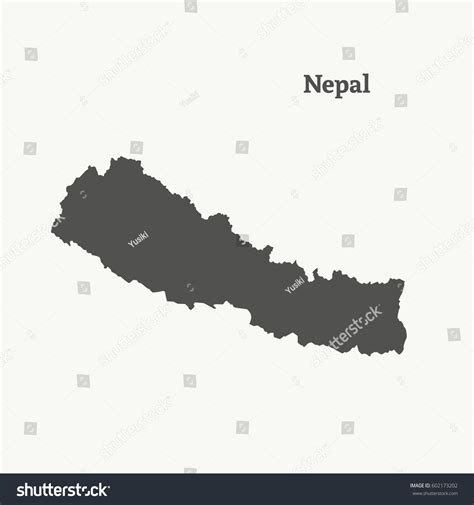 Outline Map Nepal Isolated Vector Illustration Stock Vector (Royalty Free) 602173202 | Shutterstock