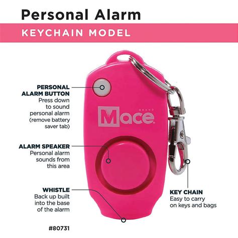 Mace 130 dB Personal Alarm Keychain with Whistle | Academy