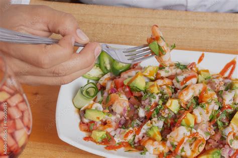 Ceviche de camarón y pulpo Stock Photo | Adobe Stock