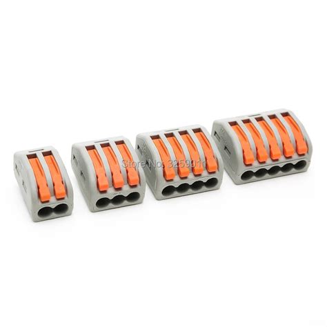 200PCS Compact Splicing wire Connector Lever Push Fit Cable Universal Terminal Block 28 12 AWG ...