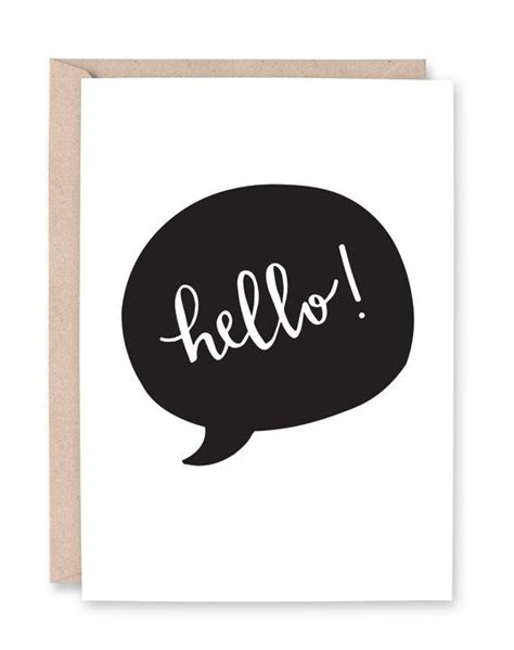 Cute, printable, hand-lettered card from LaPapier on Etsy. Hello Greeting, Greeting Cards, Paper ...