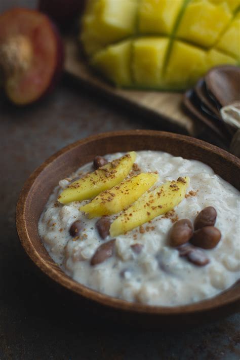 Royalty-Free photo: Exotic coconut rice and beans dessert with mango | PickPik