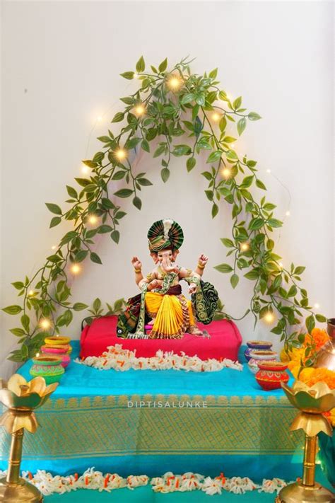 Ganpati Decoration Ideas Ganpati Decoration Photos At Home