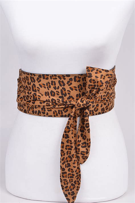 PB7360 LEOPARD1 Wrap Around Animal Print Thick Belt. - Fashion Belts