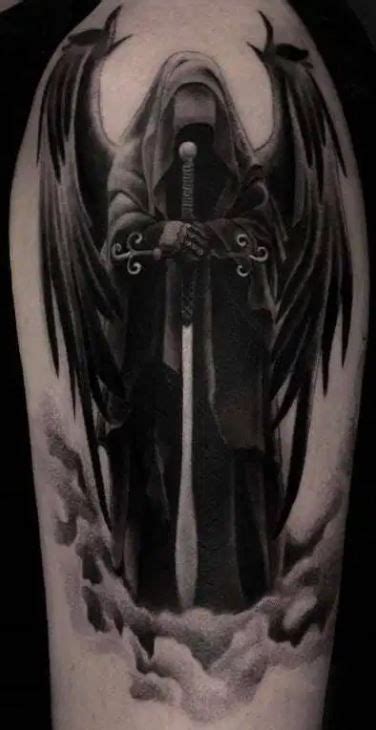 Best Angel Tattoos | Death tattoo, Angel of death tattoo, Dark angel tattoo