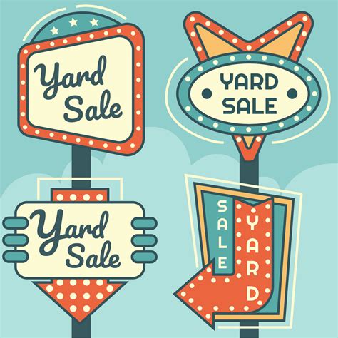 Yard Sale Sign Vector Pack 226442 Vector Art at Vecteezy