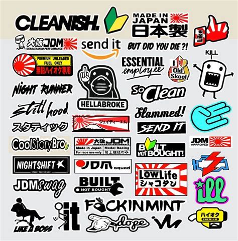 Jdm 26 Random Car Sticker Decal Pack Car Window Stickers for Jdm Slammed Race Drift - Etsy | Jdm ...