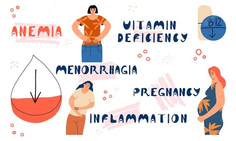 Premium Vector | Causes of anemia in a woman infographics on iron ...