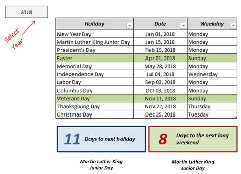 Excel Holiday Calendar Template 2024 and Beyond (FREE Download)