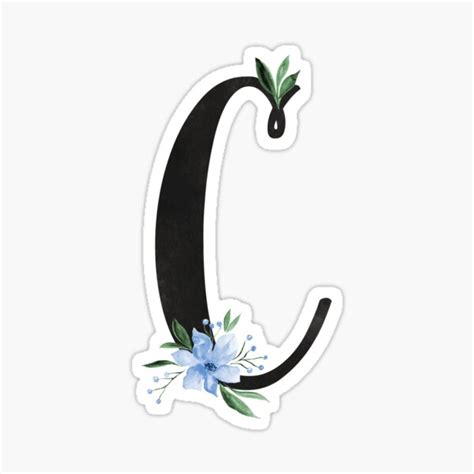 "Floral Monogram - C" Sticker by alihilker | Redbubble