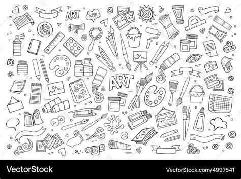 Art and craft symbols objects Royalty Free Vector Image