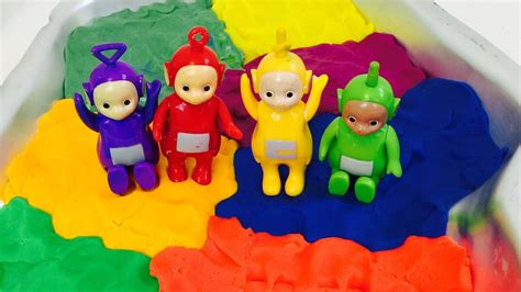 TELETUBBIES TOYS Making Play-Doh Rainbow Cake and Learning Colors! - YouTube