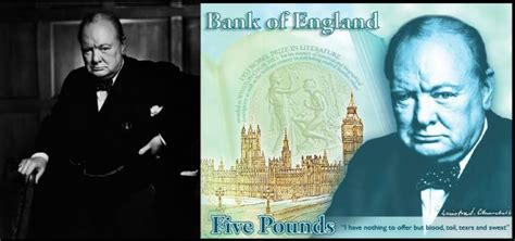 Winston Churchill by Yousuf Karsh on British Five Pound Note – Yousuf Karsh