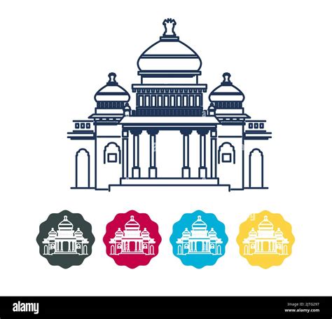 Bangalore City Icon - Vidhana Soudha Icon Illustration as EPS 10 File Stock Vector Image & Art ...