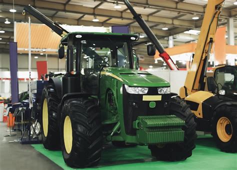 Premium Photo | Modern tractor on agricultural exhibition