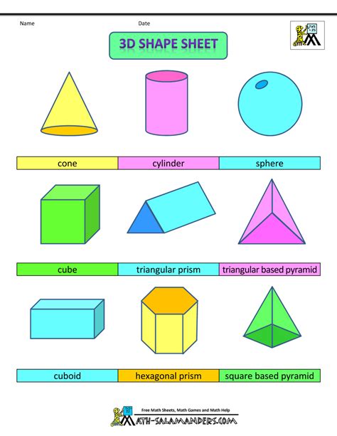 3d Maths Shapes Names