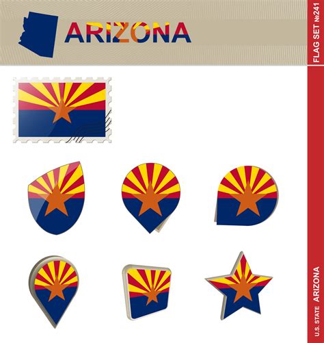 Arizona Flag Set, Flag Set 8804295 Vector Art at Vecteezy