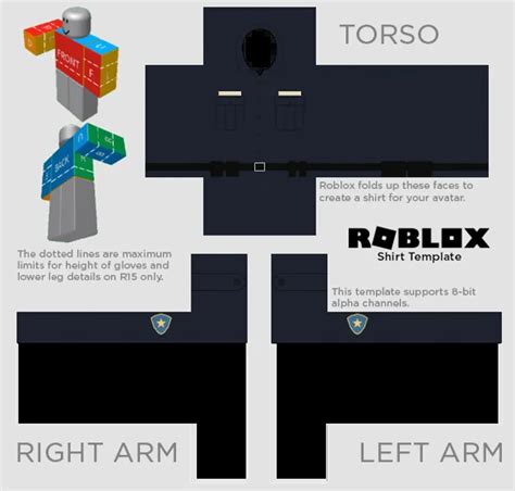 Police Uniform Shirt Vestiti Roblox Template di design gratuiti per tutte le esigenze creative ...