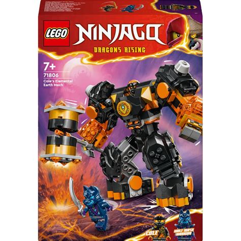 LEGO NINJAGO 71806 Dragons Rising Coles Elemental Earth Mech Set | Smyths Toys UK