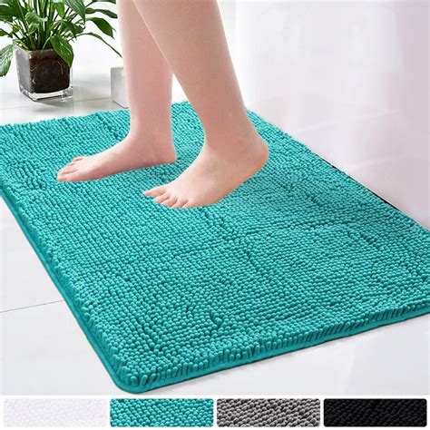 LOCHAS Luxury Bathroom Rug Shaggy Bath Mat 24 x 36 Inch, Washable Non ...