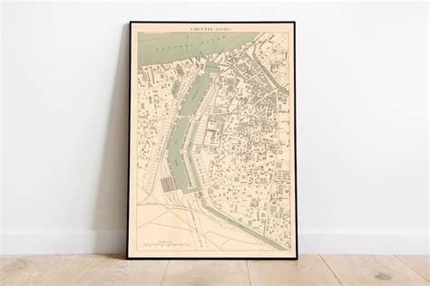 Historical Map of Calcutta Maps of India Poster Print Framed Wall Print Canvas Print Wall Decor ...