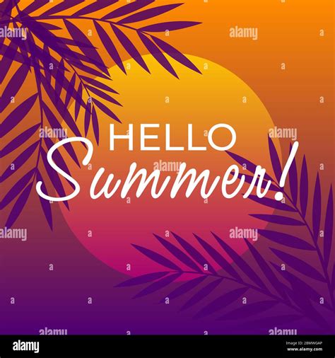 Say Hello To Summer vector illustration, background. Fun quote hipster design logo or label ...