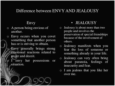 Jealousy and Envy