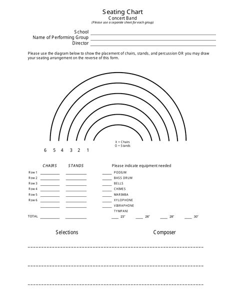 Concert Band Seating Chart Download Printable PDF | Templateroller