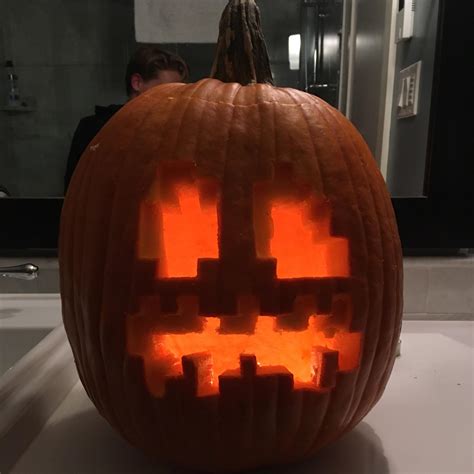 Happy Halloween, everyone! Here is a pumpkin carving that I did. : r/Minecraft