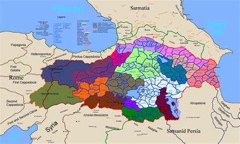 Map of the kingdom of Armenia and it's provinces, cantons, and surrounding regions. Remade and ...