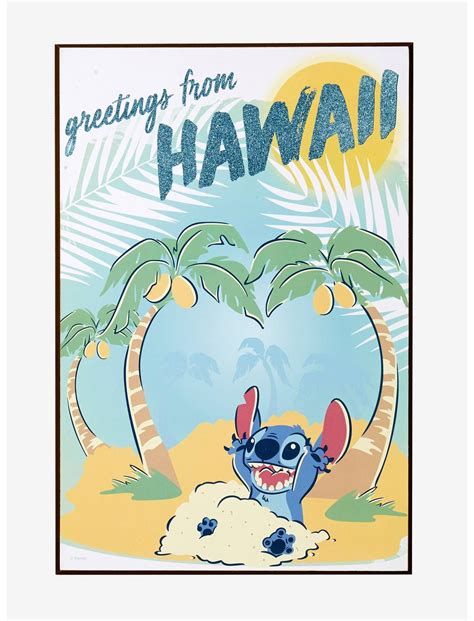 Disney Lilo & Stitch Hawaii Glitter Wood Wall Art | Hot Topic