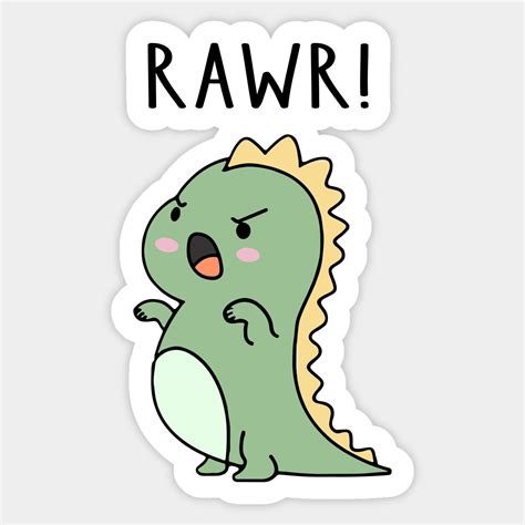 Funny Cute Dinosaur Rawr by lunatic-artist | Scrapbook stickers ...