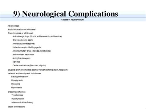 Post operative complications