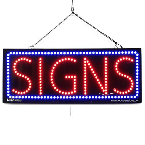 “SIGNS” Large LED Window Custom Sign – Led Open Signs